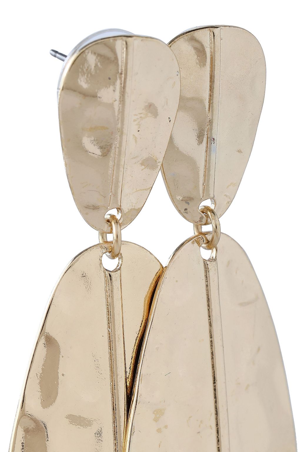 KENNETH JAY LANE Hammered gold-tone earrings