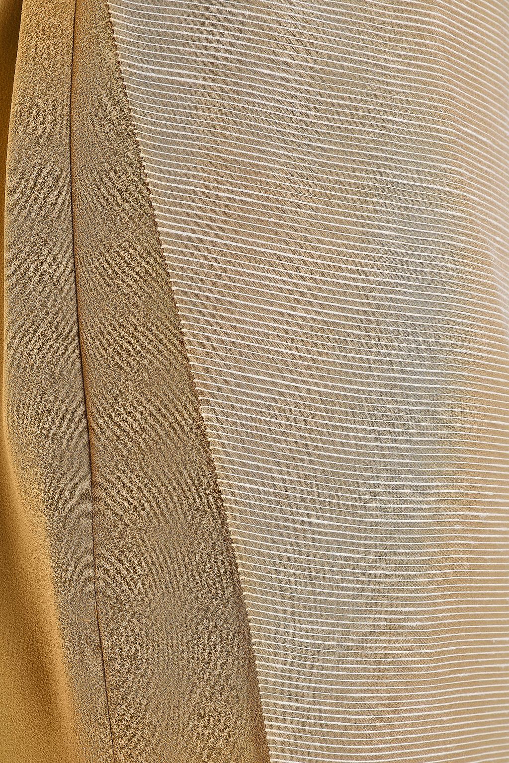 CHALAYAN Draped satin-crepe and striped organza midi dress