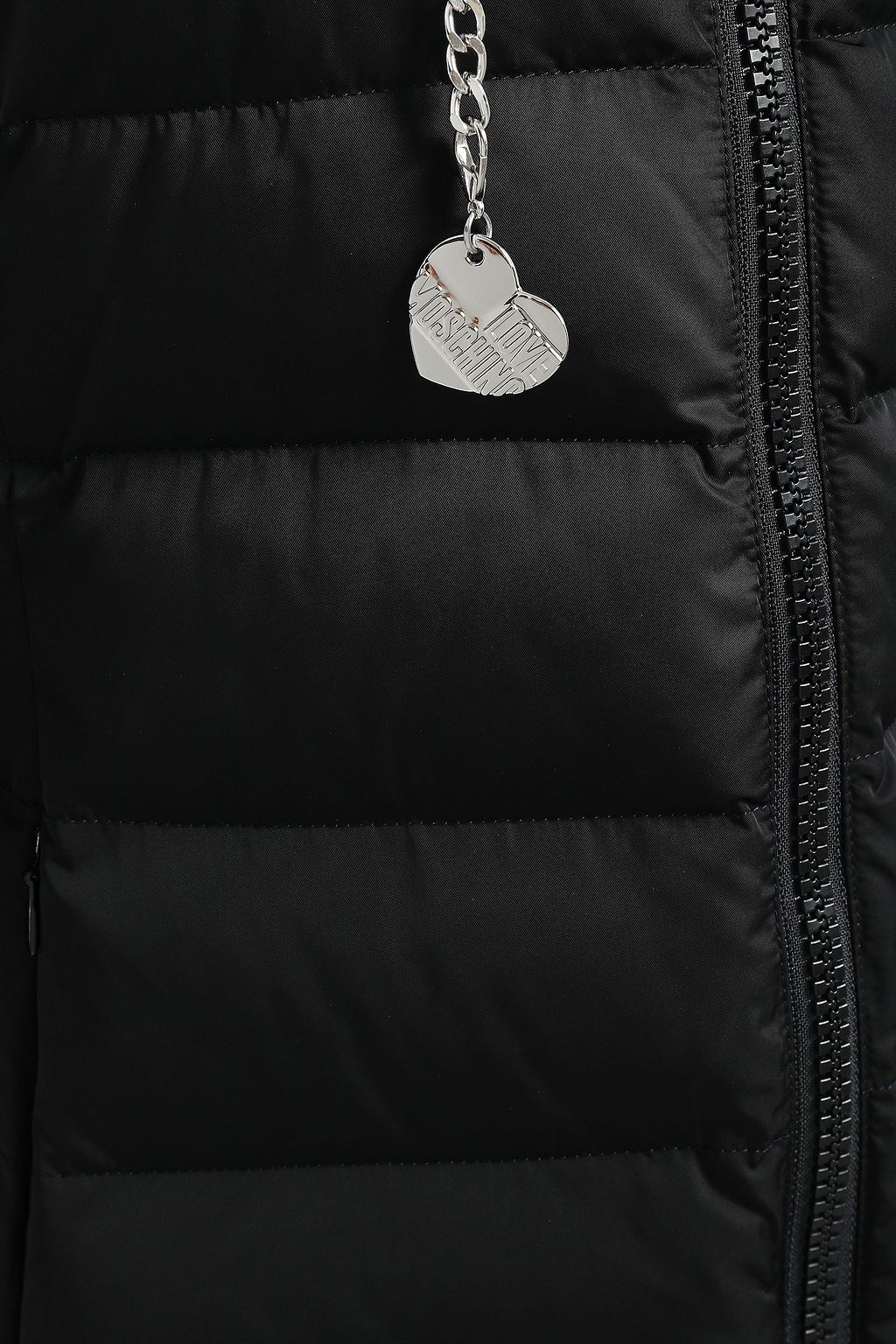 LOVE MOSCHINO Chain-embellished quilted shell down coat