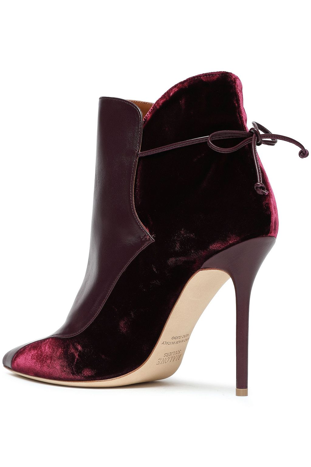 MALONE SOULIERS Leather and velvet ankle boots