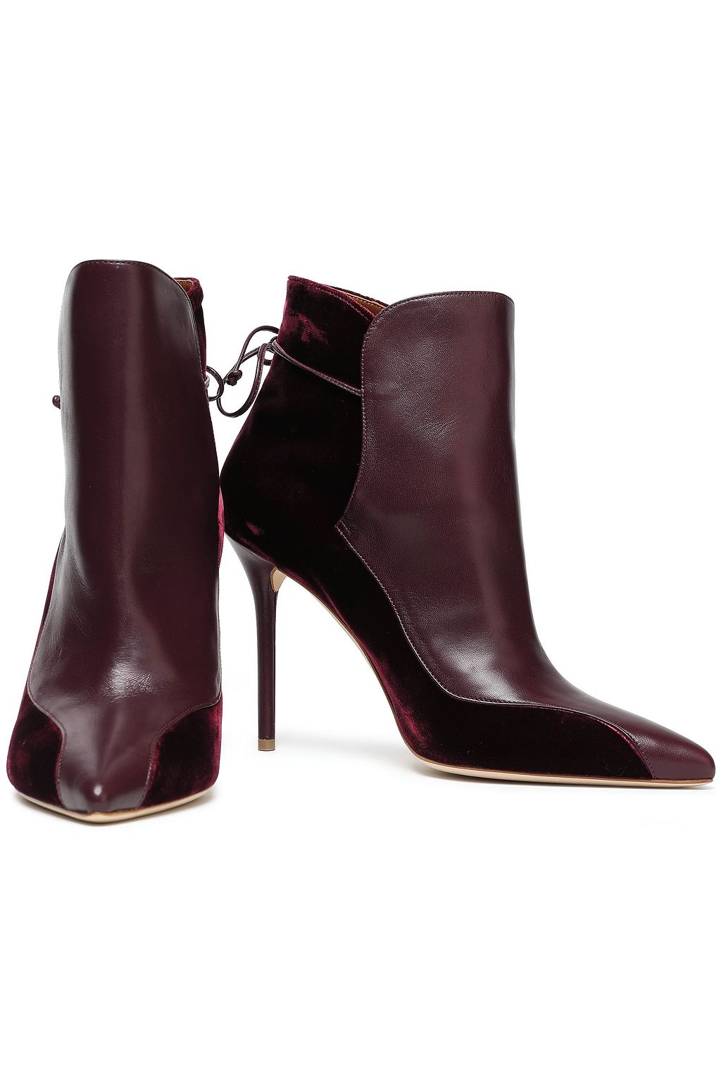 MALONE SOULIERS Leather and velvet ankle boots