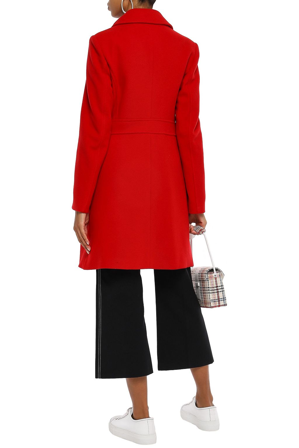 LOVE MOSCHINO Embellished wool-blend felt coat