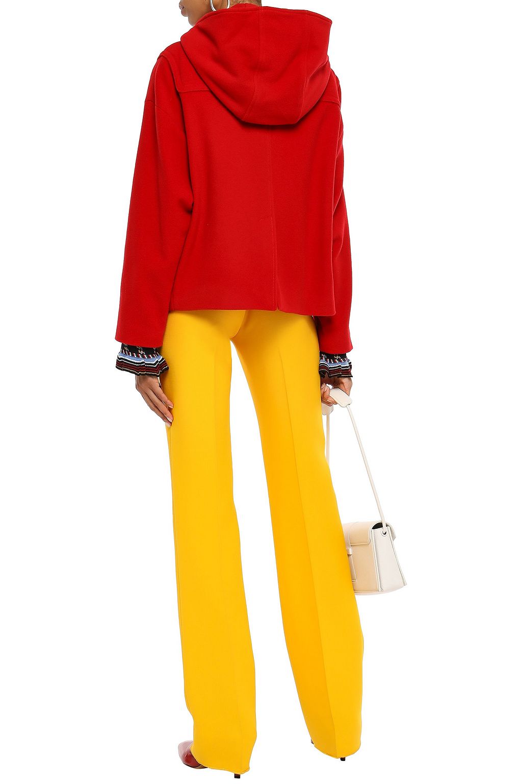 LOVE MOSCHINO Wool-blend felt hooded coat