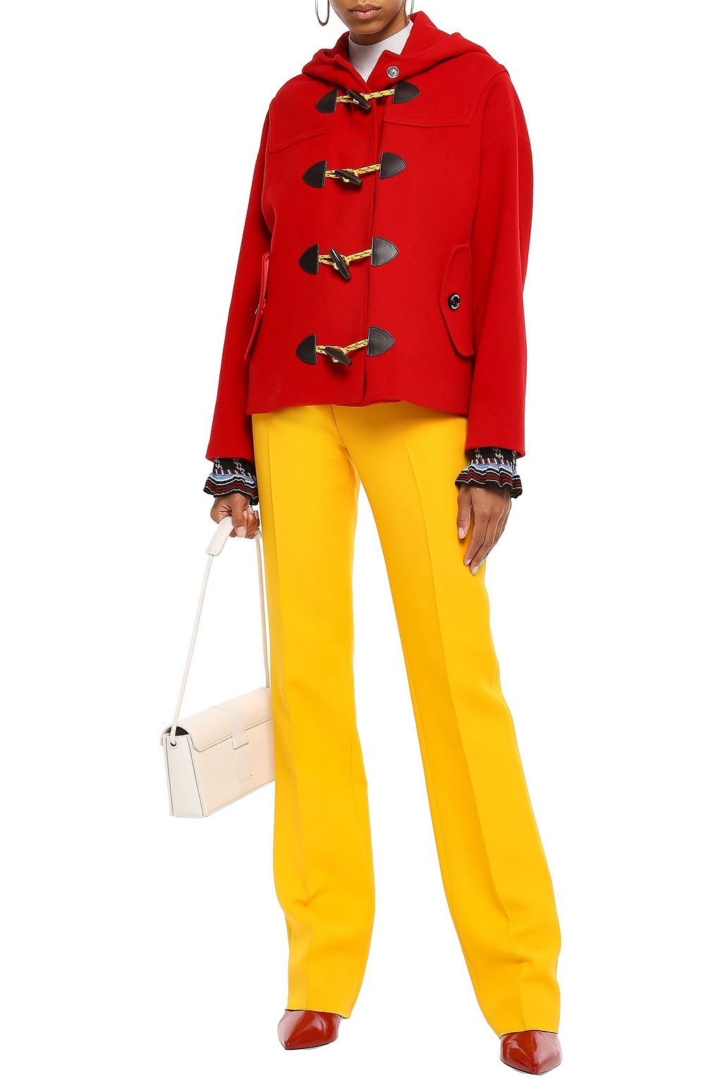 LOVE MOSCHINO Wool-blend felt hooded coat