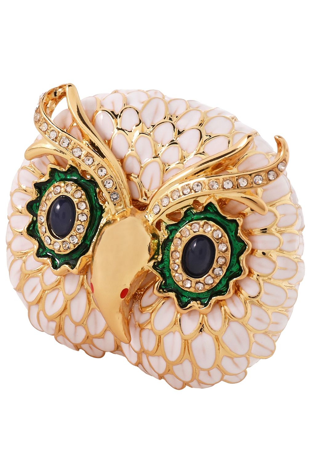 KENNETH JAY LANE Gold-tone, crystal and enamel brooch