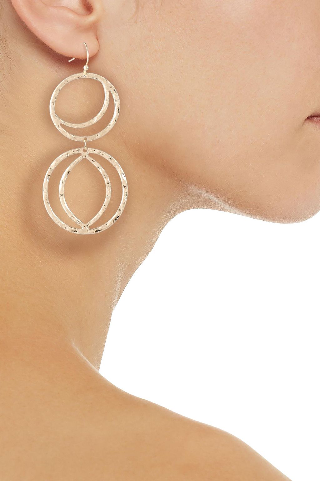 KENNETH JAY LANE Hammered gold-tone earrings