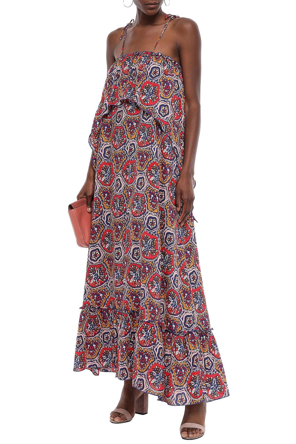 ANTIK BATIK Sam layered printed voile maxi dress