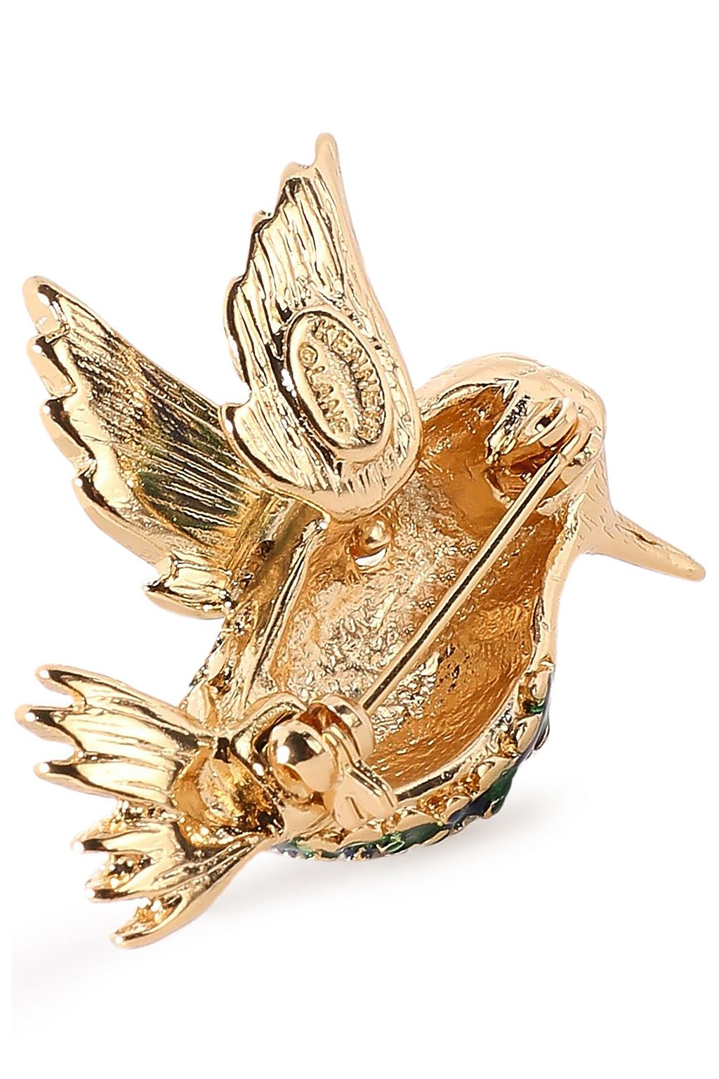 KENNETH JAY LANE Gold-tone, crystal and enamel brooch