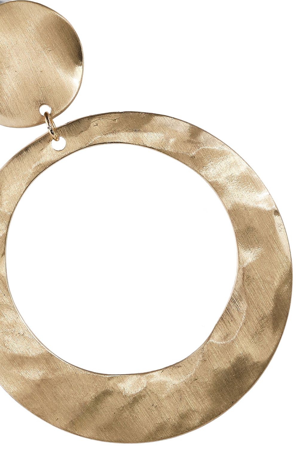 KENNETH JAY LANE Hammered gold-tone earrings