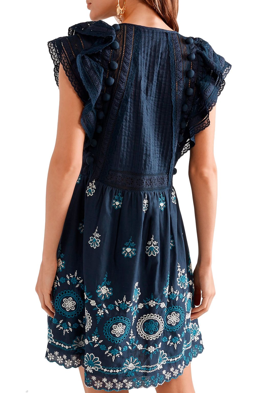 SEA Sofie pintucked broderie anglaise cotton mini dress