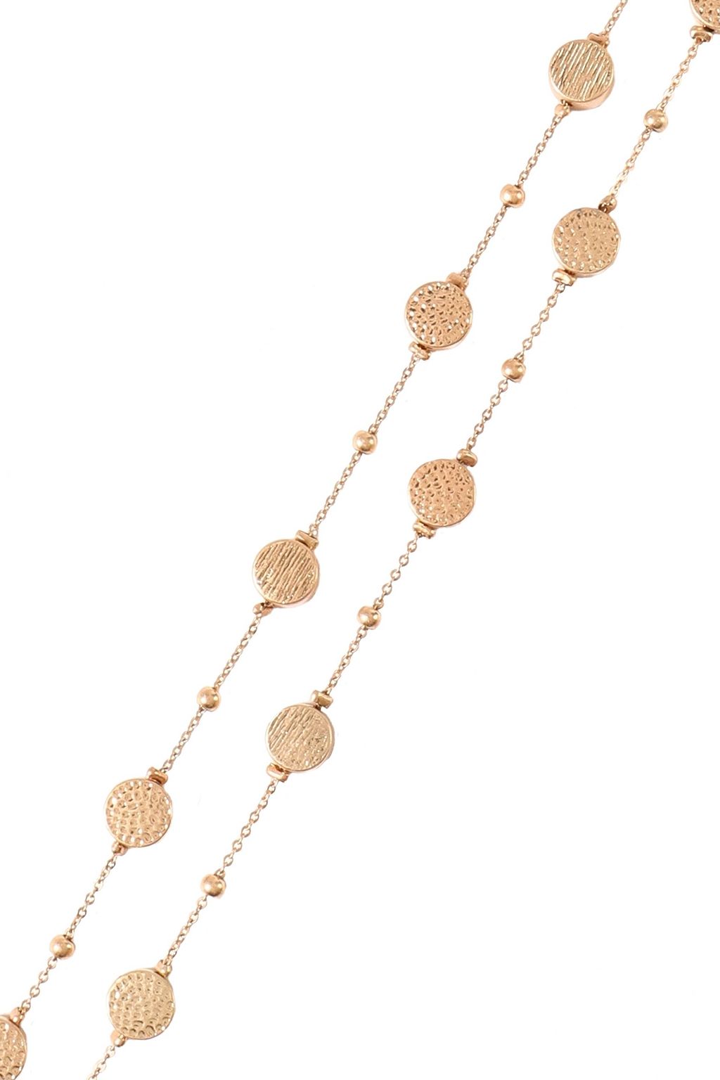KENNETH JAY LANE Hammered gold-tone necklace