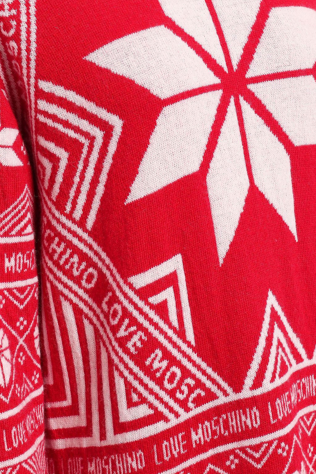LOVE MOSCHINO Intarsia-knit mini dress