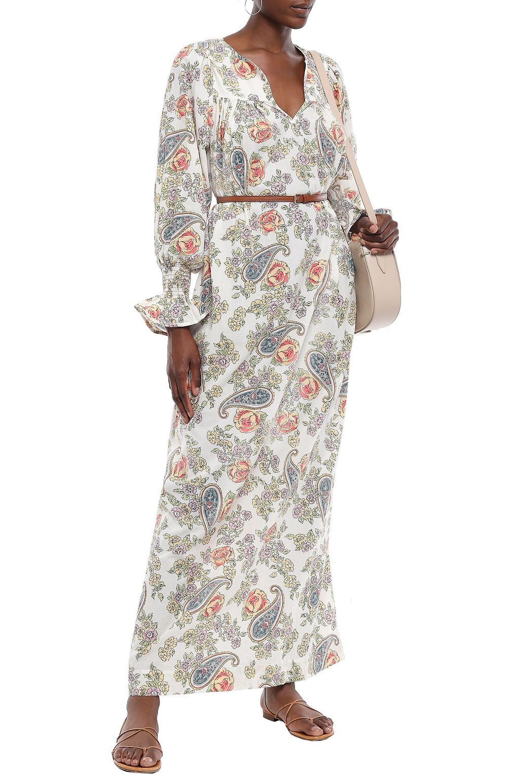 ANTIK BATIK Vika gathered printed cotton-voile maxi dress