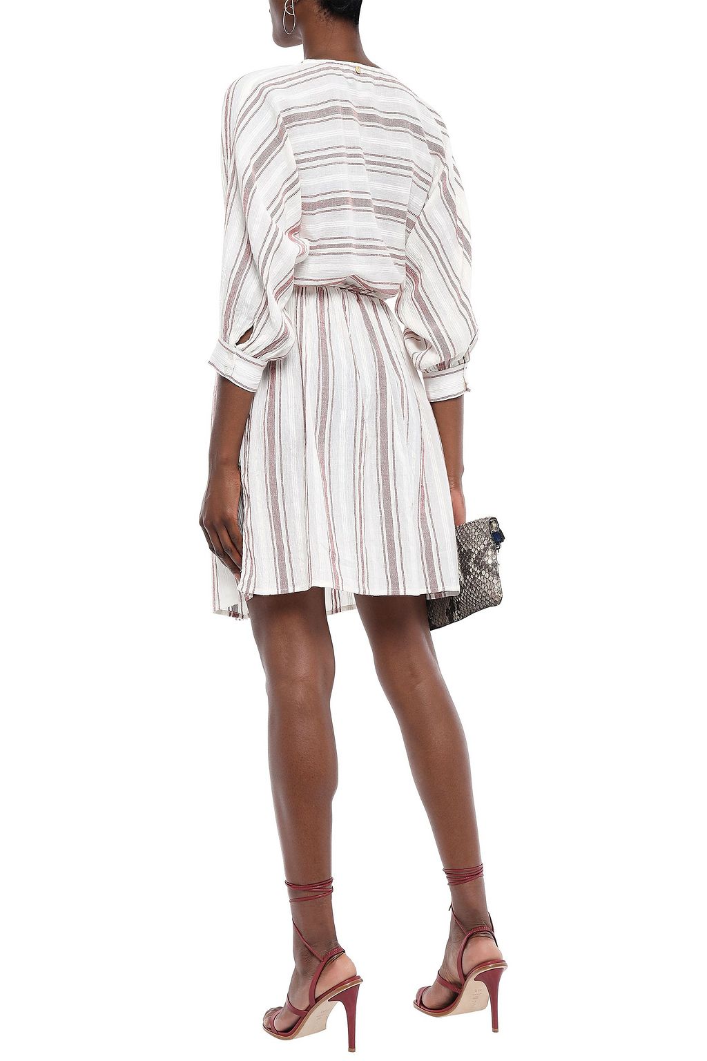ANTIK BATIK Serifos ruffled striped cotton-gauze dress