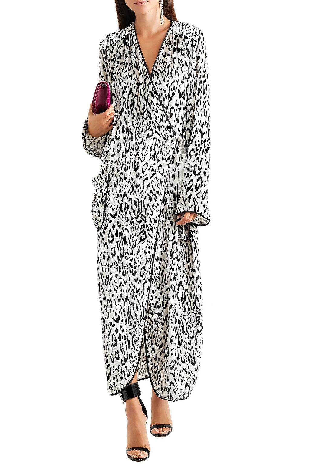 ALESSANDRA RICH Leopard-print velvet robe