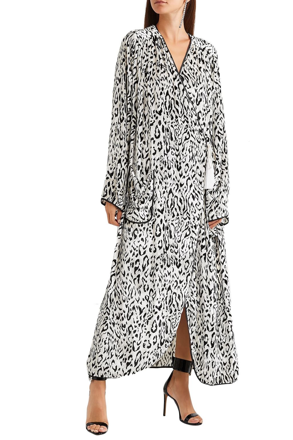 ALESSANDRA RICH Leopard-print velvet robe