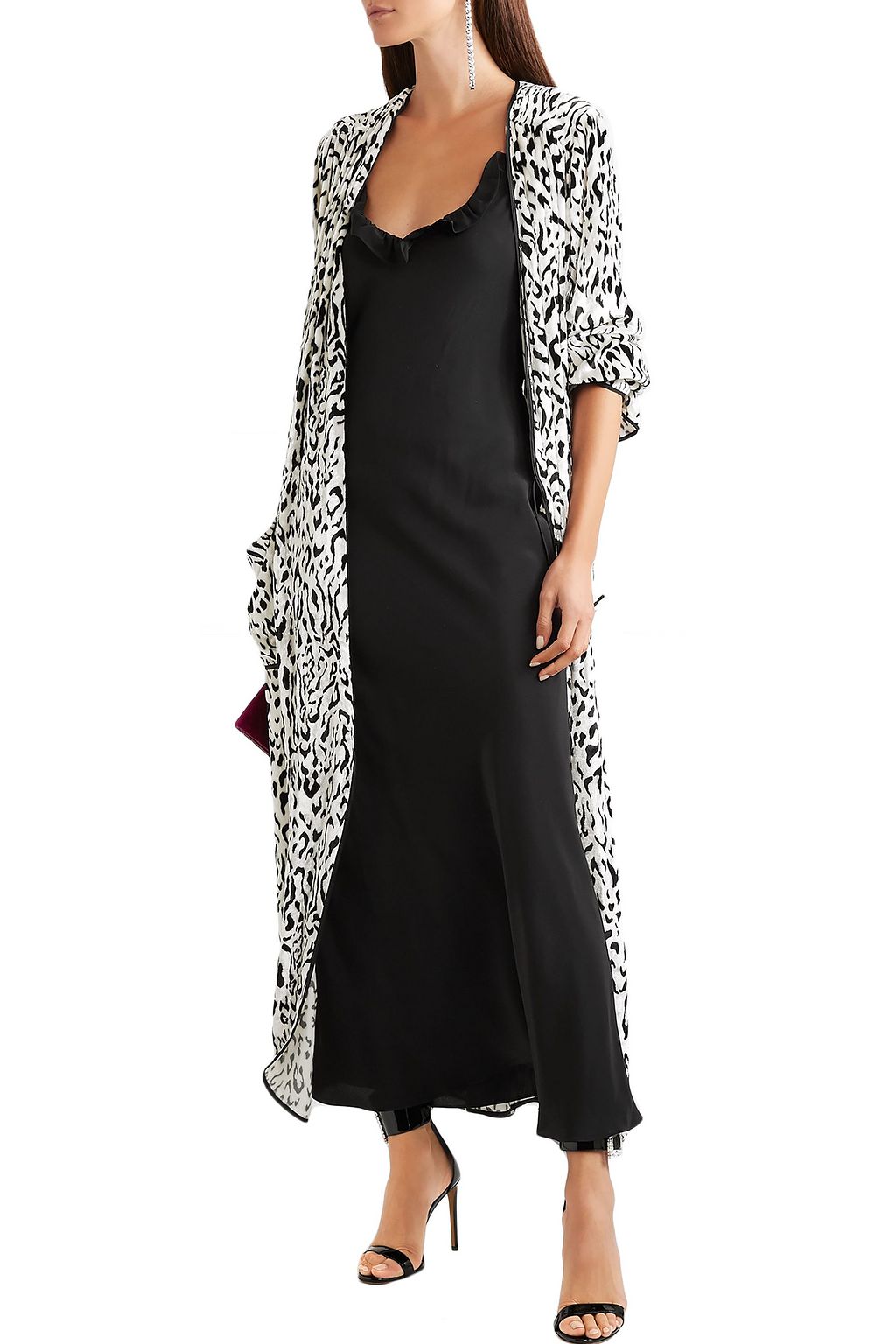 ALESSANDRA RICH Leopard-print velvet robe