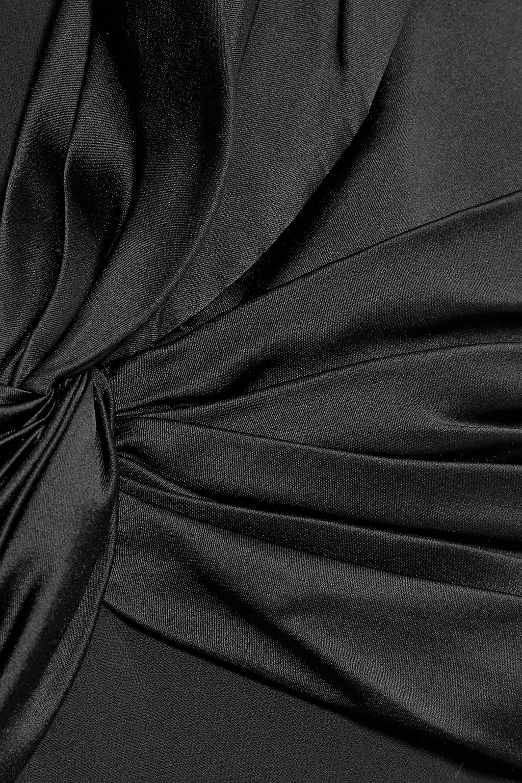 REEM ACRA Off-the-shoulder knotted silk-crepe and satin gown