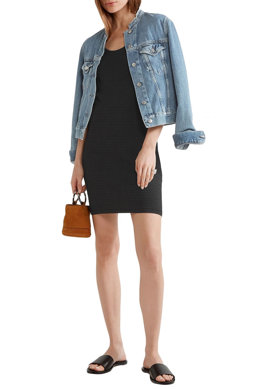 ELIZABETH AND JAMES Lydia textured stretch-ponte mini dress