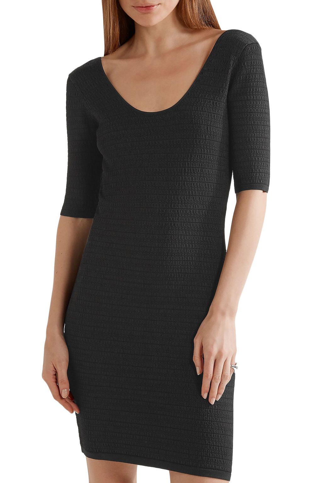 ELIZABETH AND JAMES Lydia textured stretch-ponte mini dress