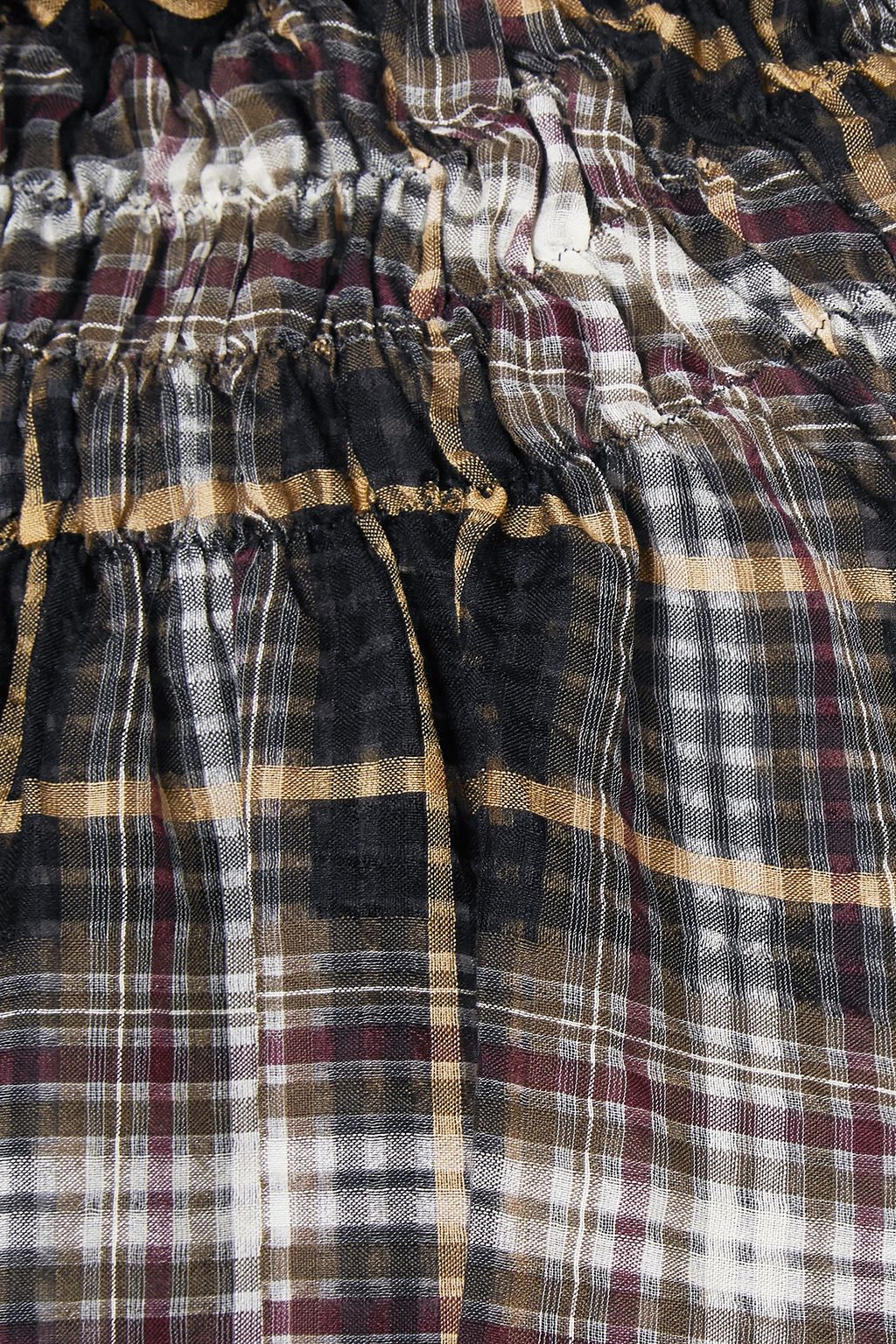 BEAUFILLE Galileo ruffled plaid cotton and silk-blend voile mini dress