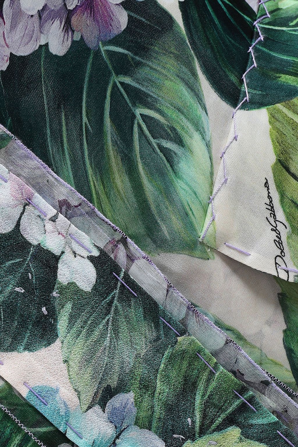 DOLCE&GABBANA Cropped floral-print silk-blend organza jacket