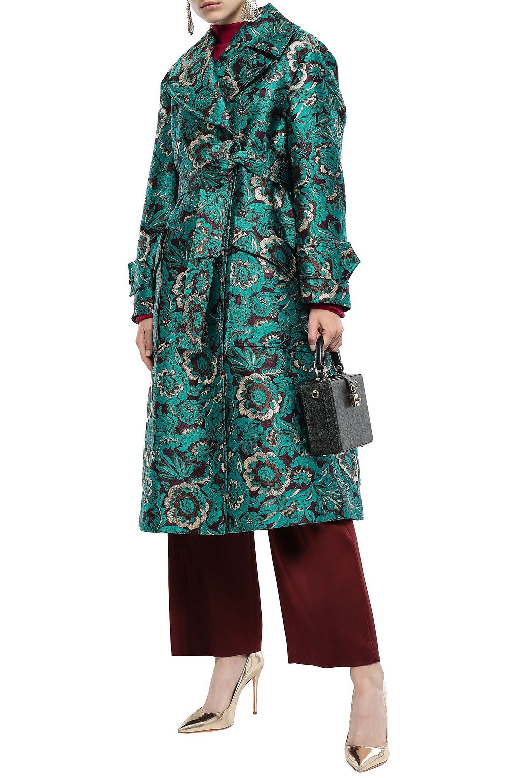 DOLCE&GABBANA Double-breasted brocade coat