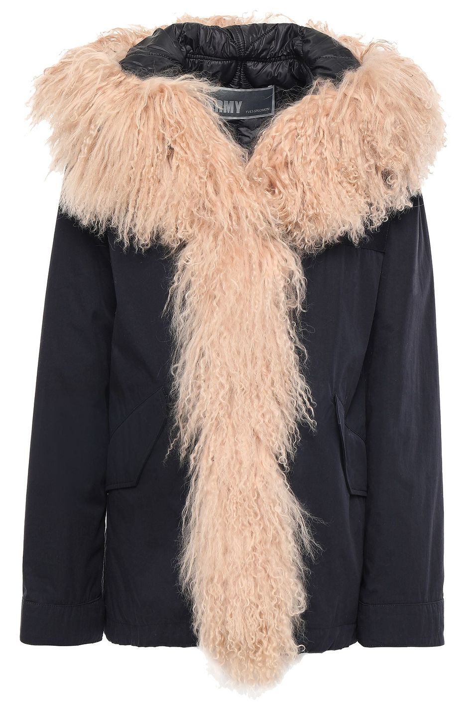 yves salomon shearling trimmed parka