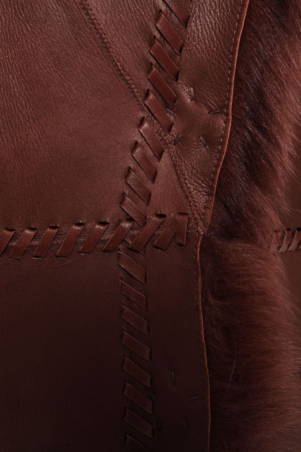 YVES SALOMON Reversible whipstitched shearling coat