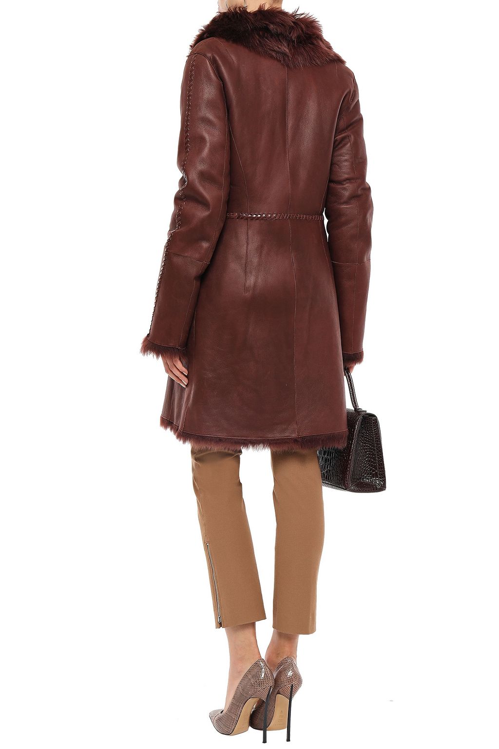 YVES SALOMON Reversible whipstitched shearling coat