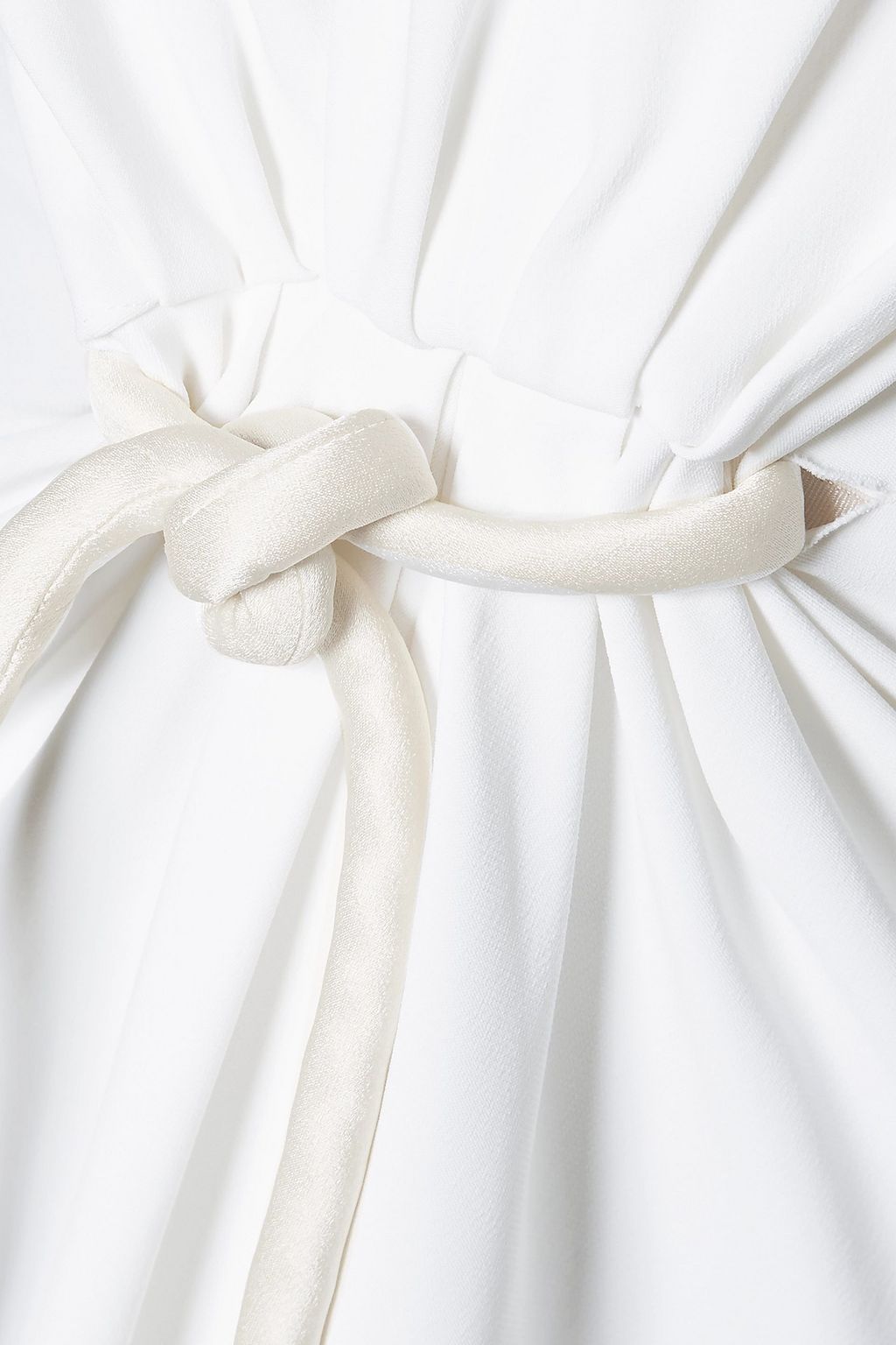 ROSETTA GETTY Tie-front satin-trimmed cady gown