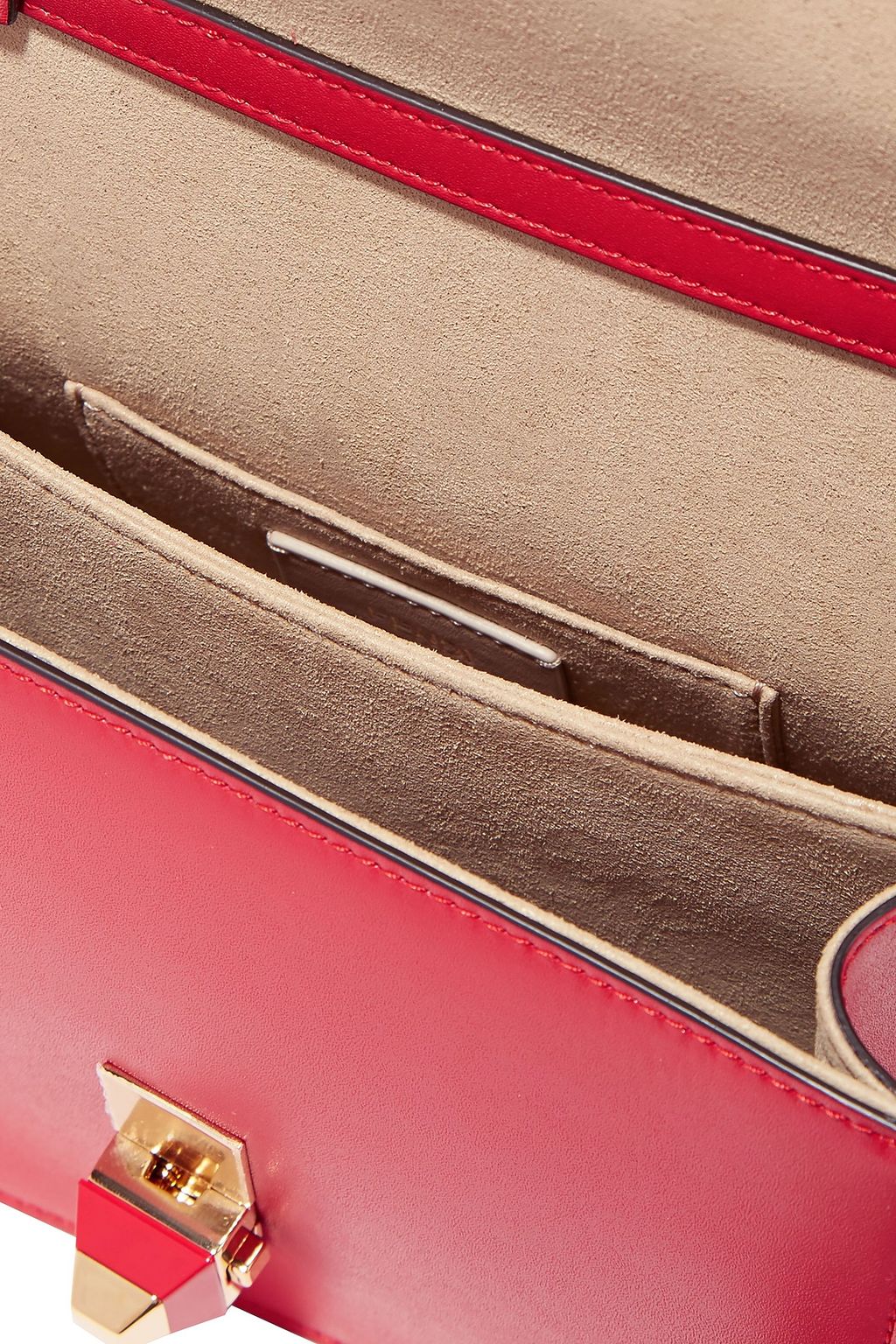 FENDI Kan I small whipstitched textured-leather shoulder bag