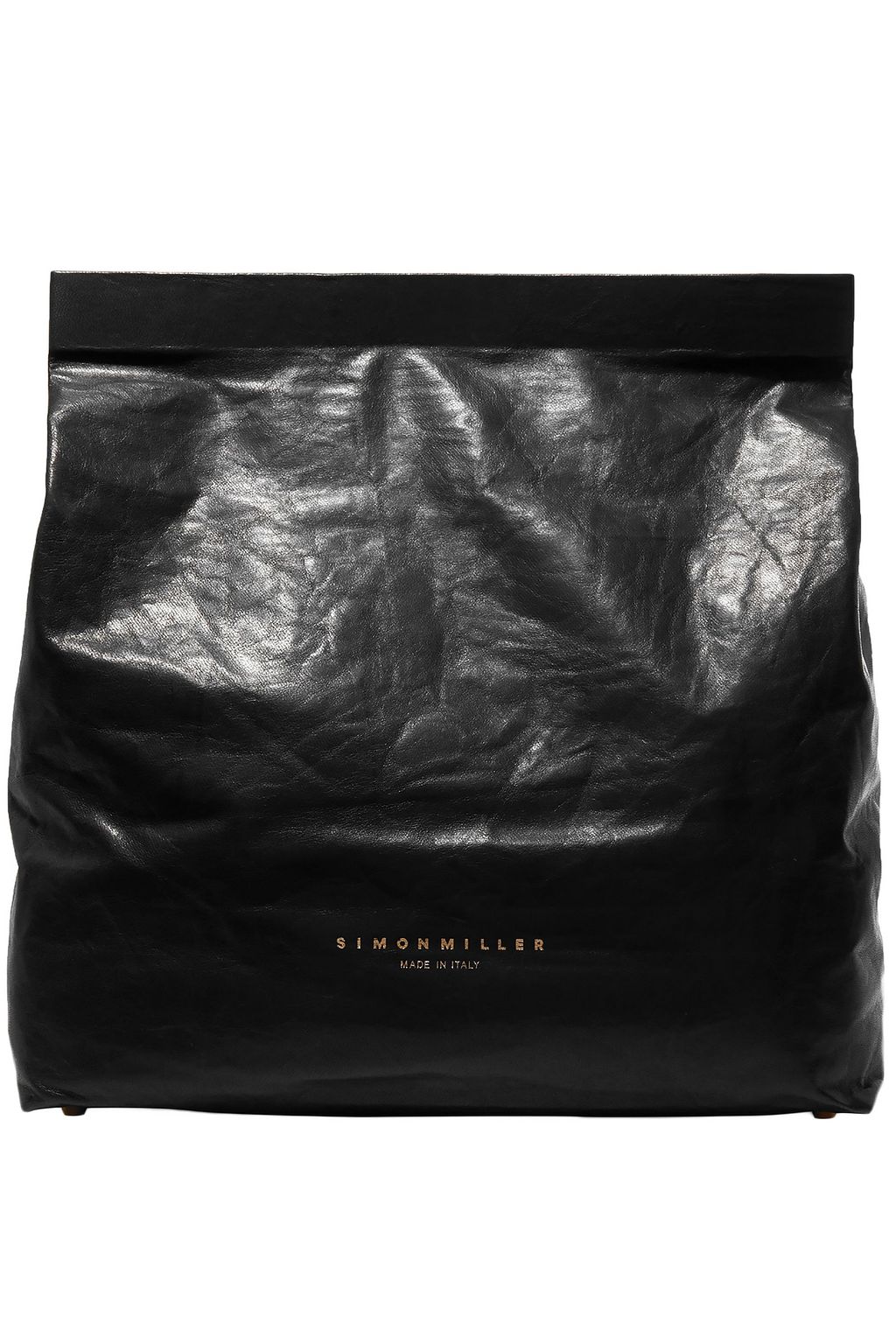 SIMON MILLER Lunchbag 30 crinkled-leather clutch
