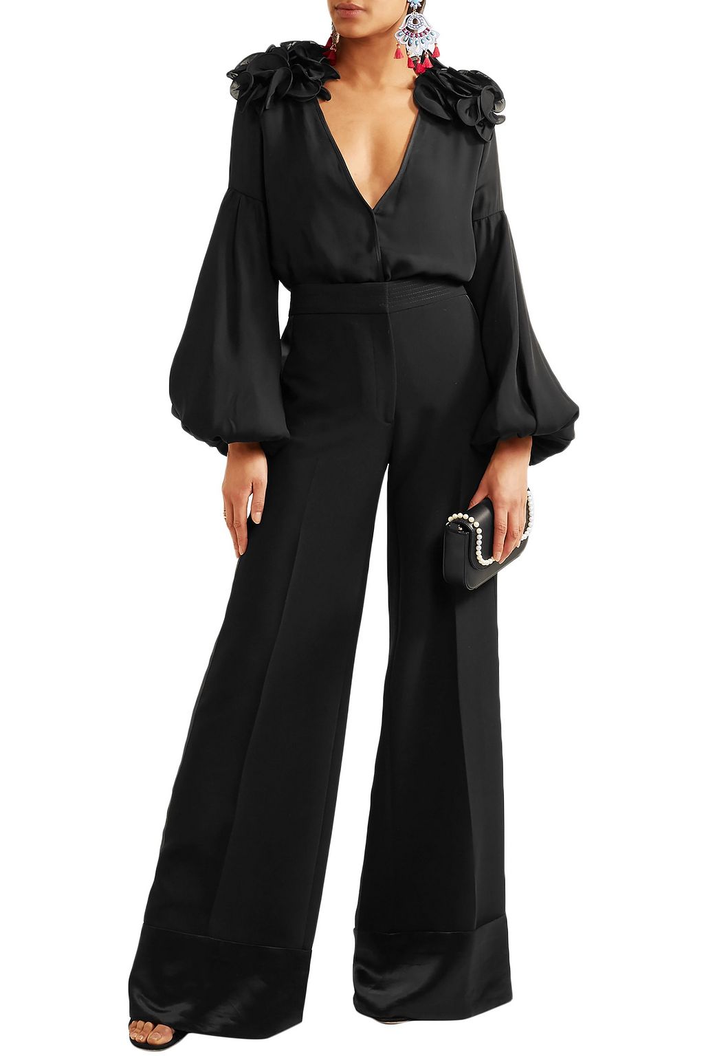 JOHANNA ORTIZ Ruffled silk-blend chiffon bodysuit