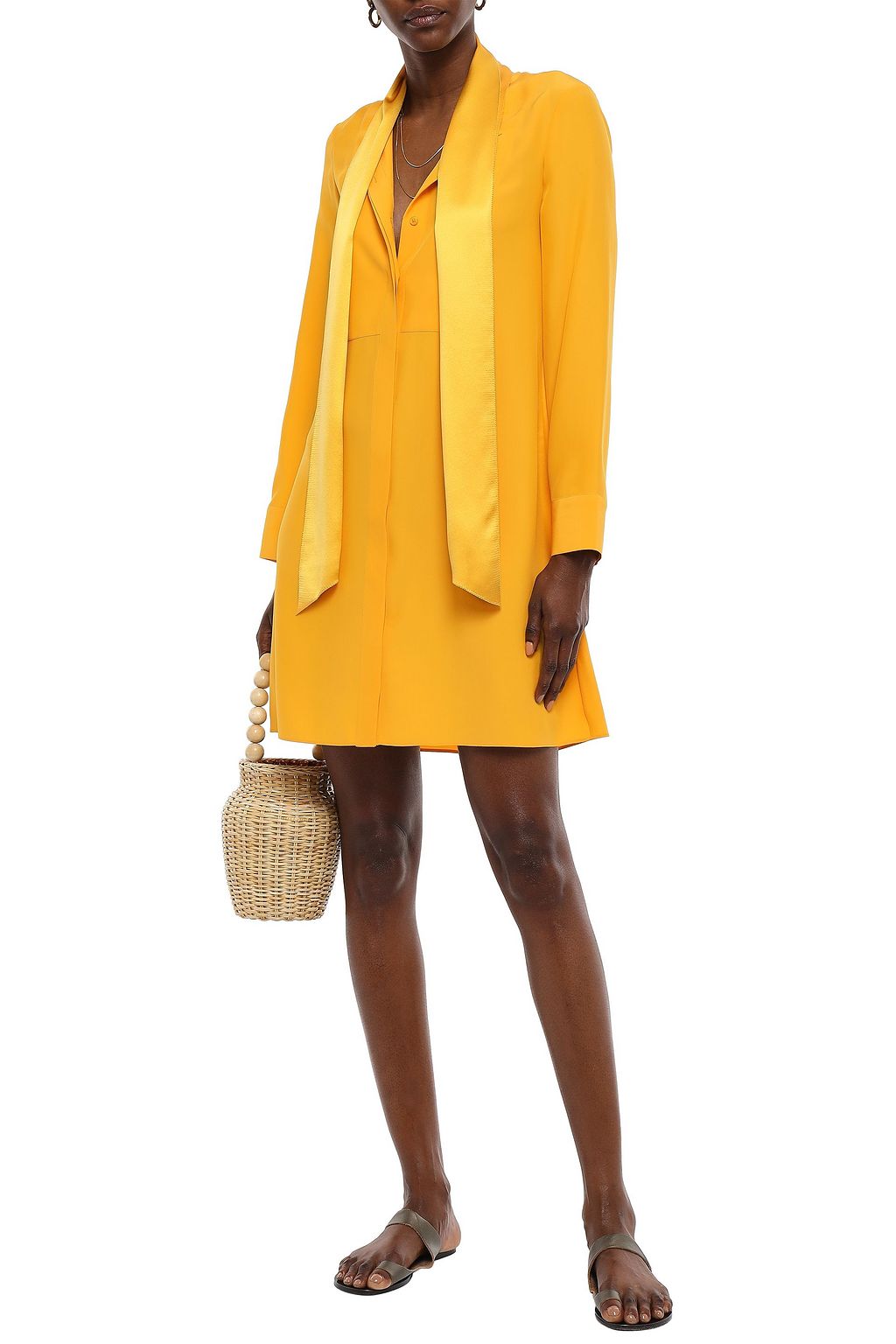 TORY BURCH Silk-cady mini shirt dress