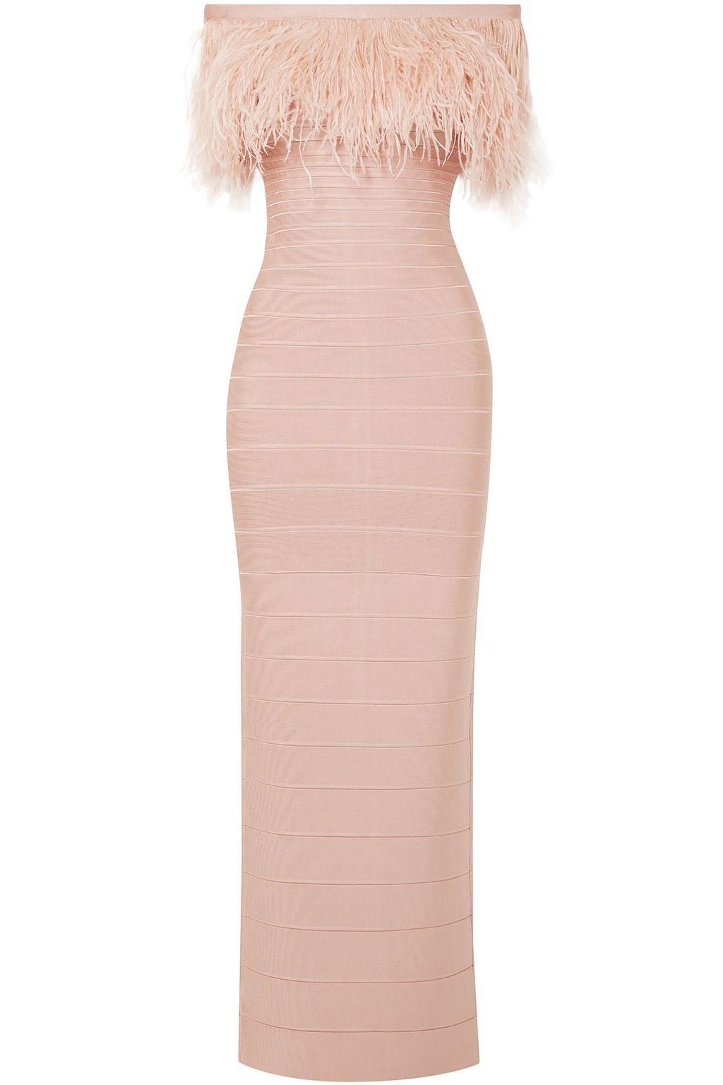 herve leger feather dress