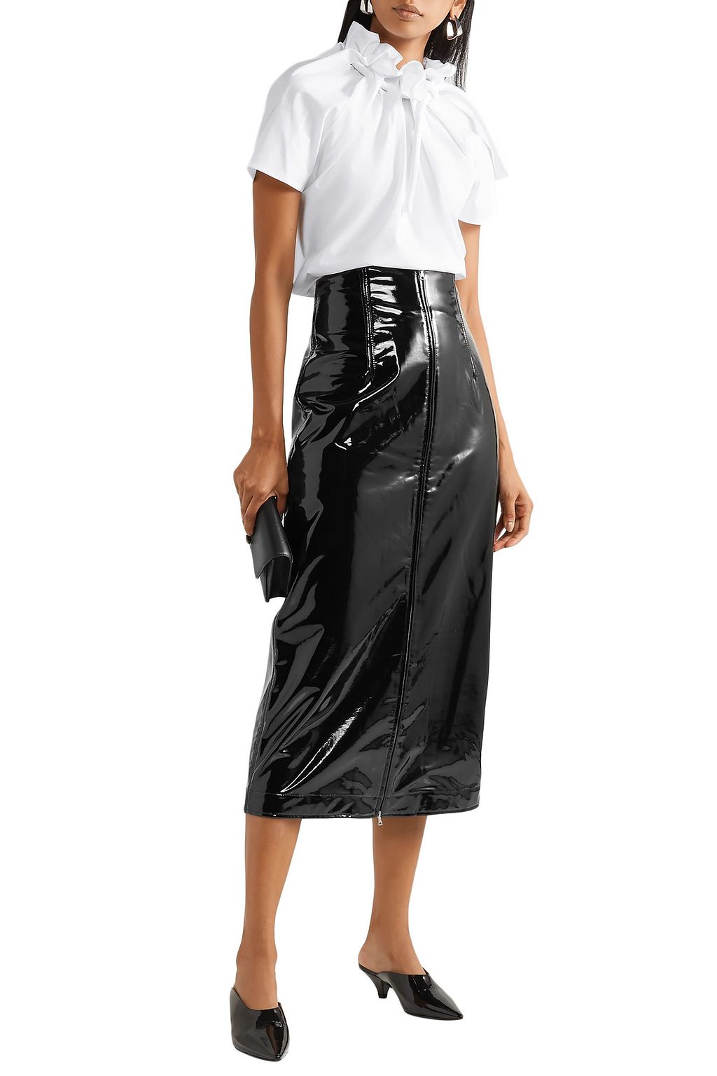 ROSETTA GETTY Vinyl midi skirt