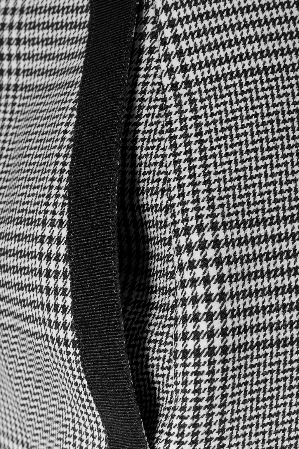 HELLESSY Merritt grosgrain-trimmed houndstooth tweed maxi skirt