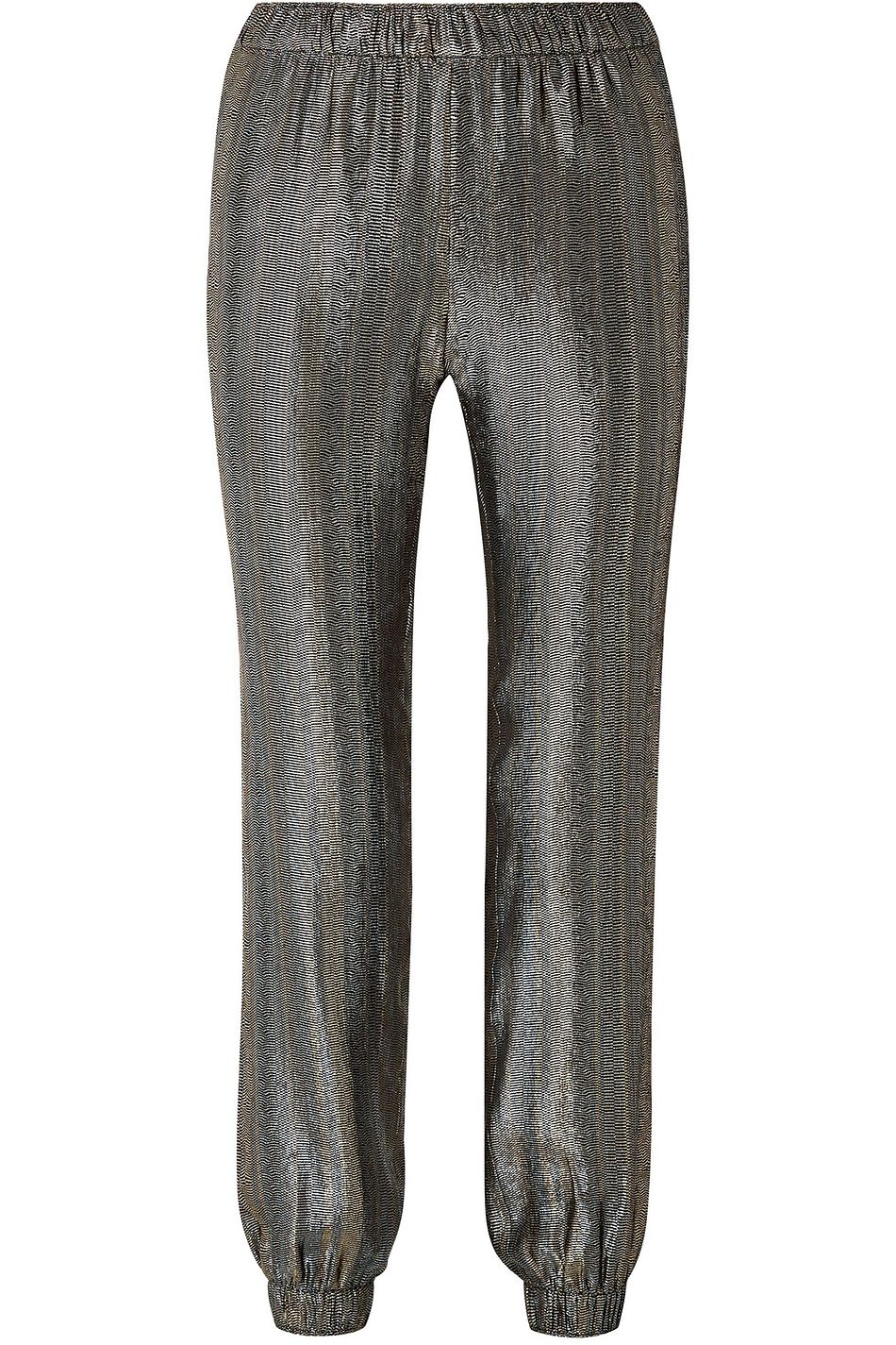 white and gold track pants