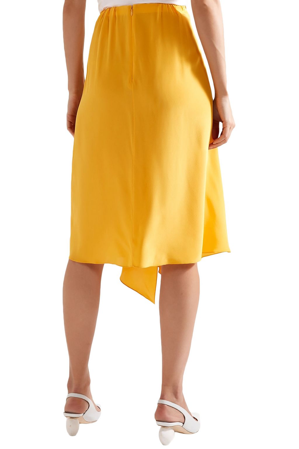 TOME Knotted silk crepe de chine midi skirt