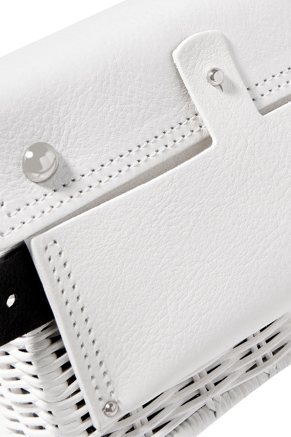 WICKER WINGS Tao textured-leather and rattan belt bag