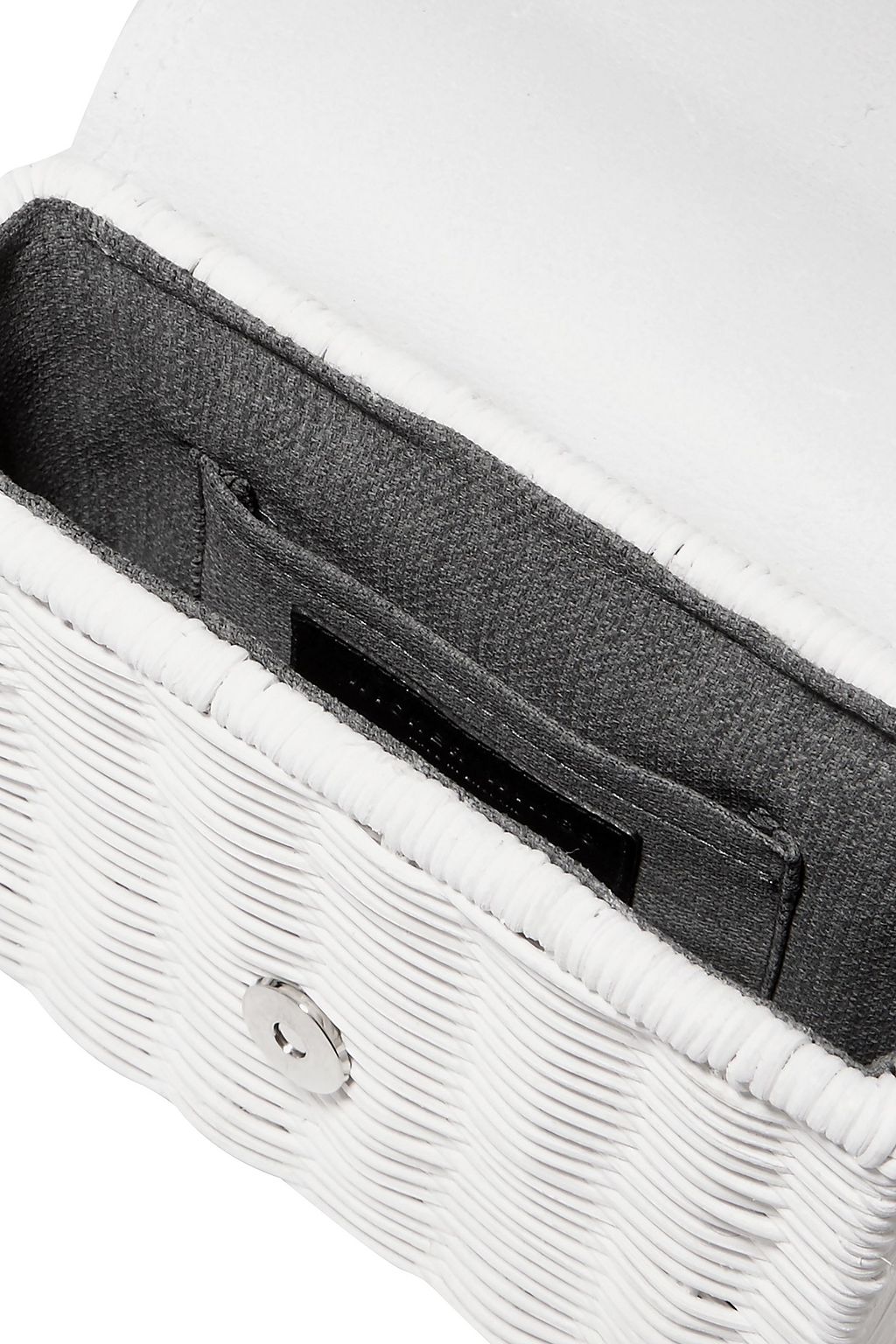 WICKER WINGS Tao textured-leather and rattan belt bag