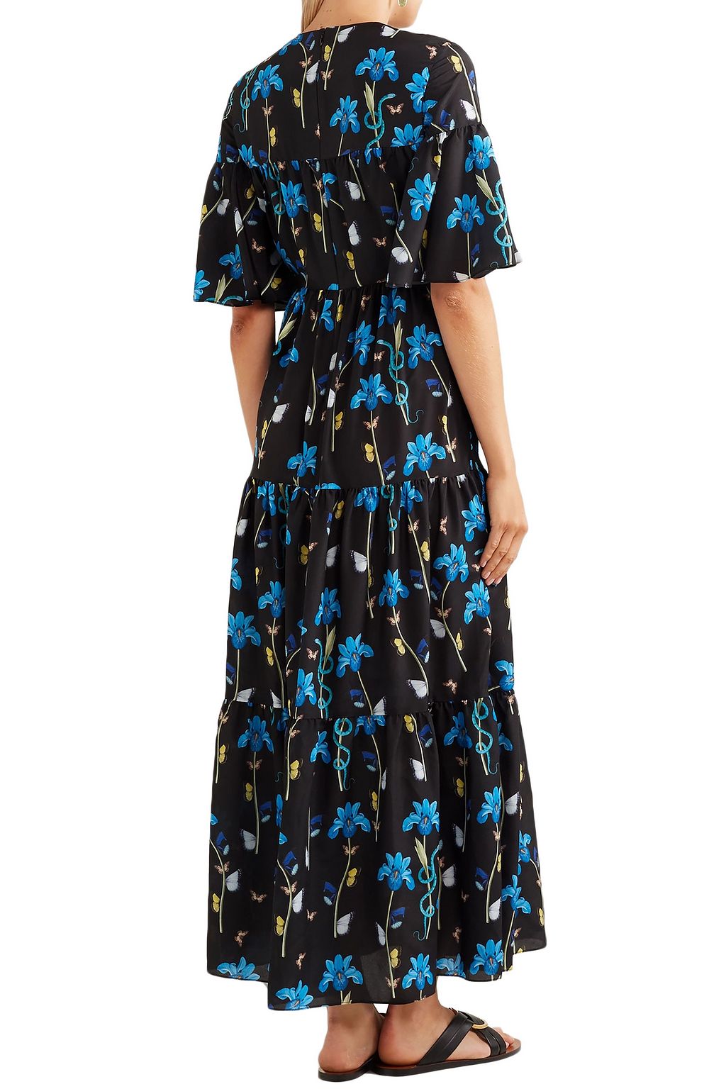 BORGO DE NOR Floral-print crepe de chine midi dress