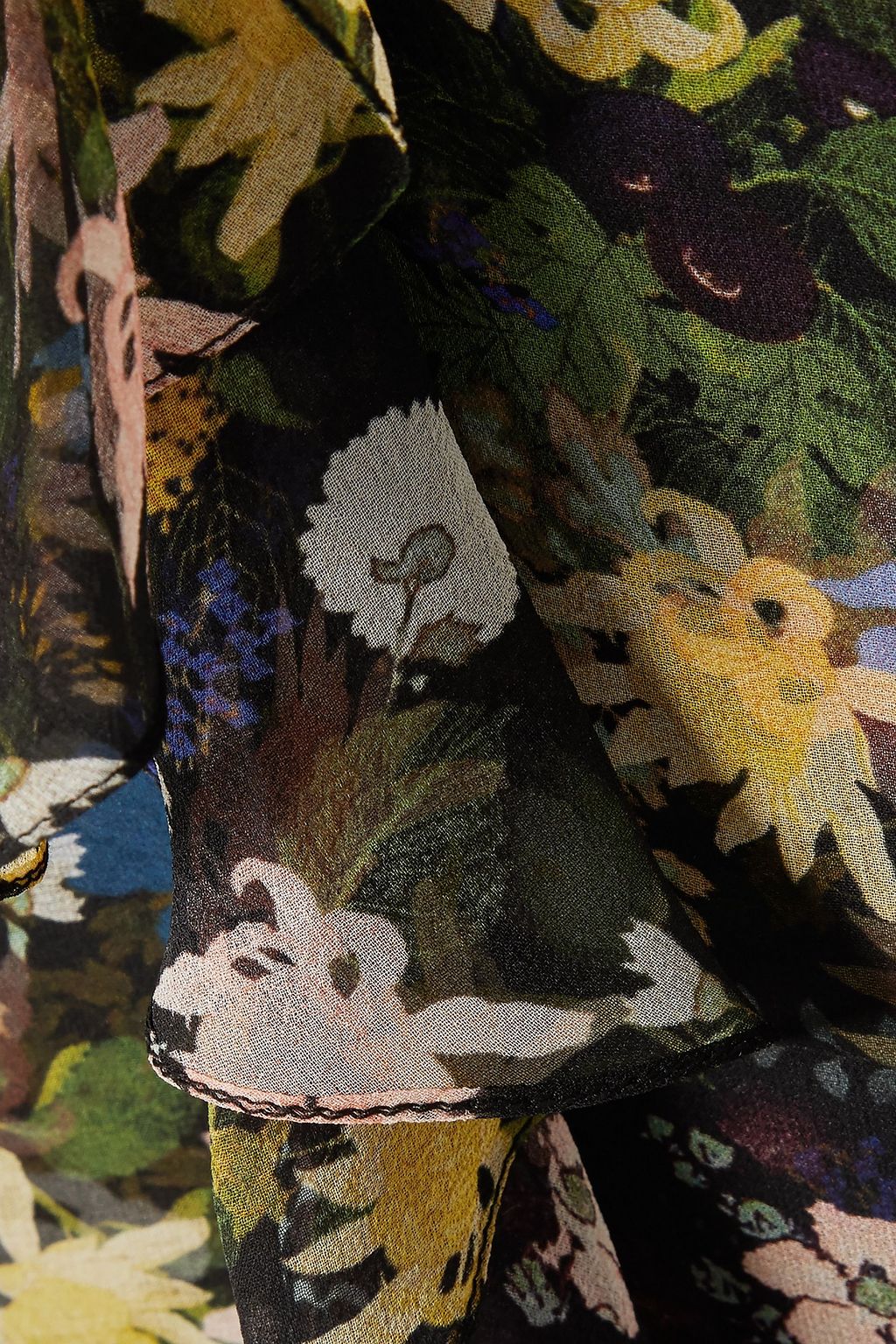 ERDEM Alison ruffled floral-print silk-voile maxi skirt
