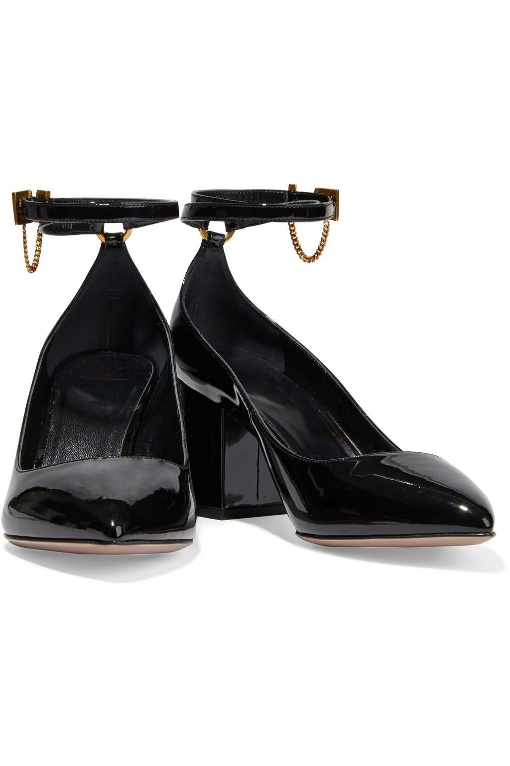 VALENTINO GARAVANI Ringstud patent-leather pumps