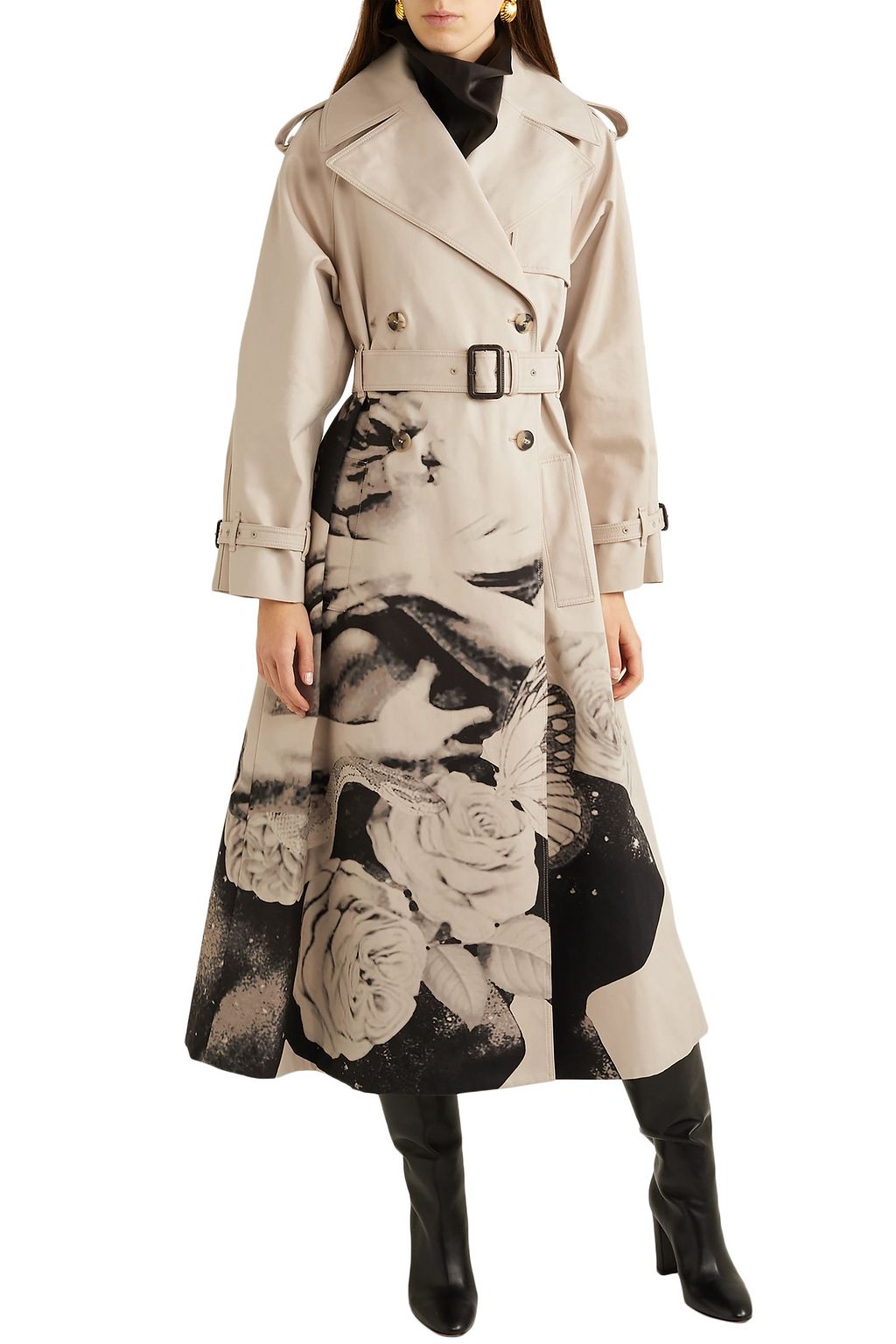 VALENTINO GARAVANI Printed cotton-gabardine trench coat