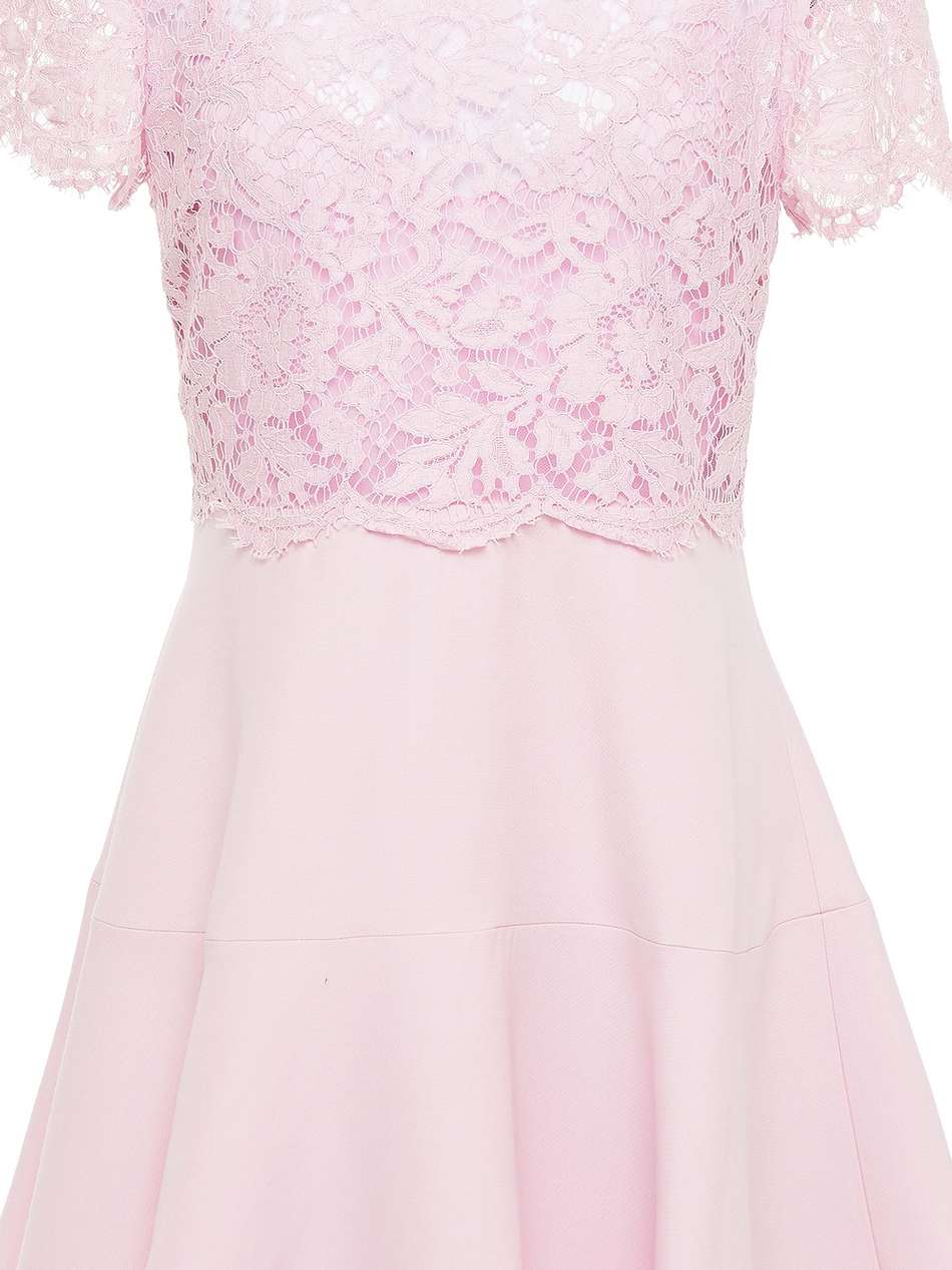 corded lace and wool and silk-blend crepe mini dress