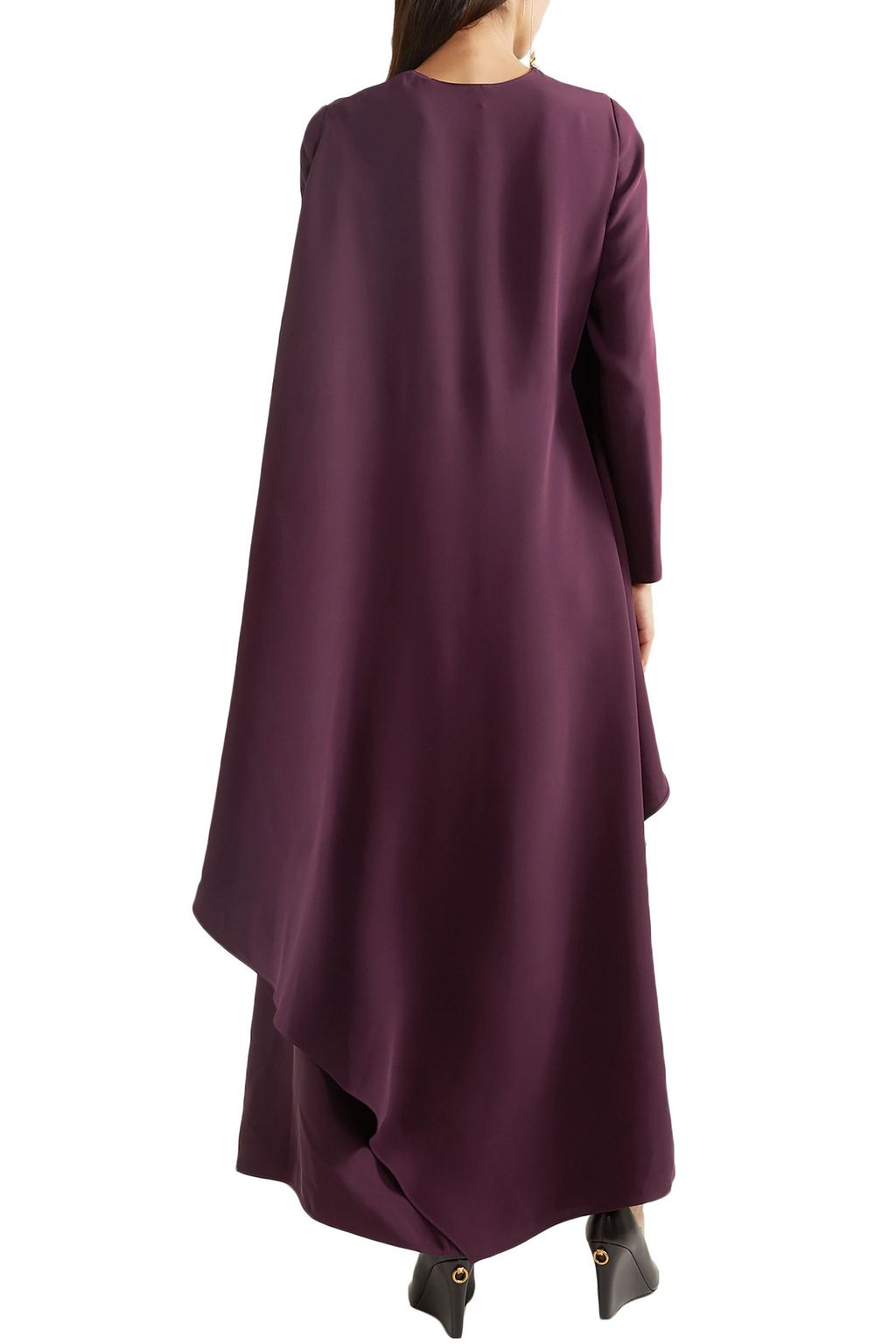 VALENTINO GARAVANI Cape-effect asymmetric silk-cady gown