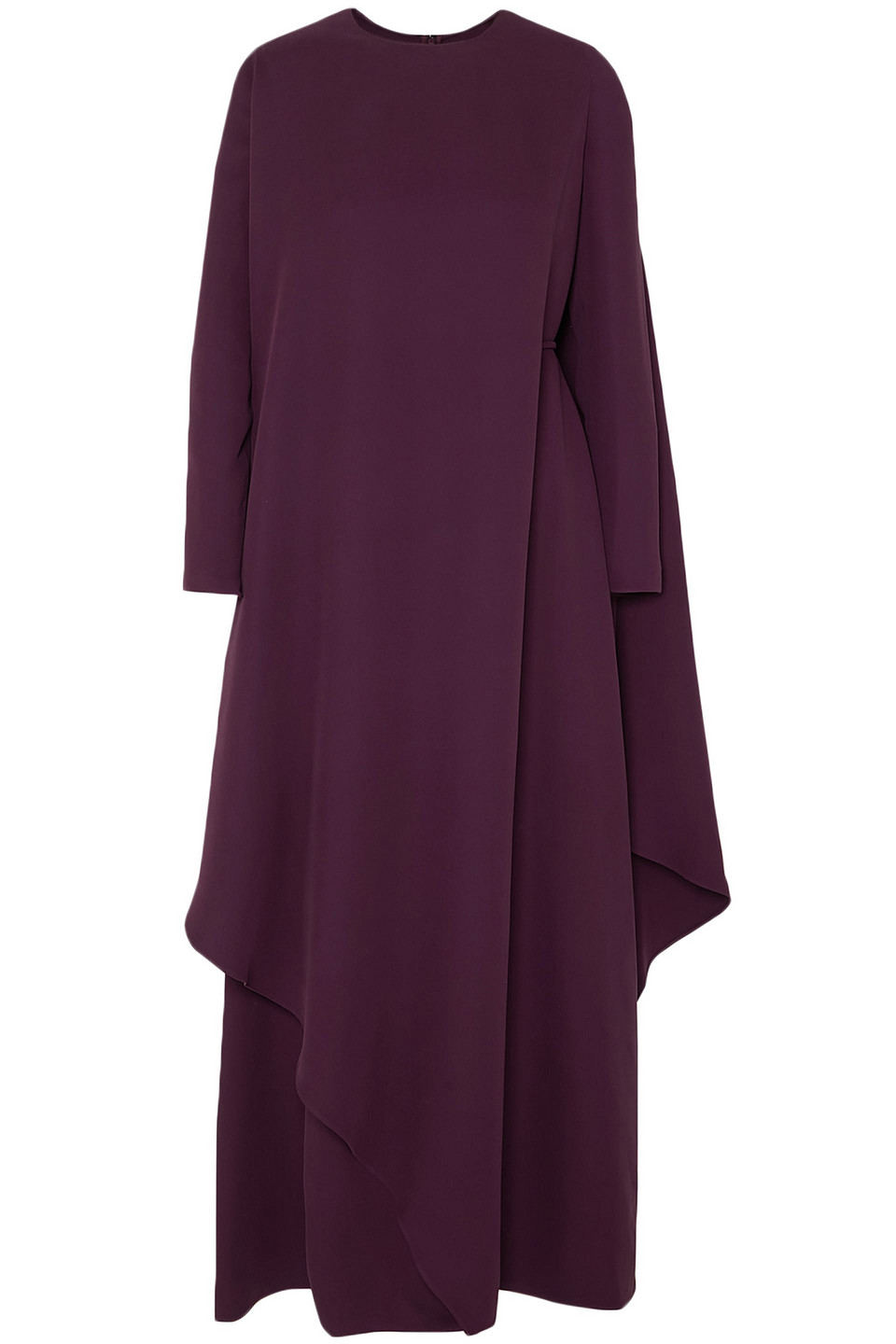 Valentino Woman Cape-effect Asymmetric Silk-cady Gown Purple Size 38