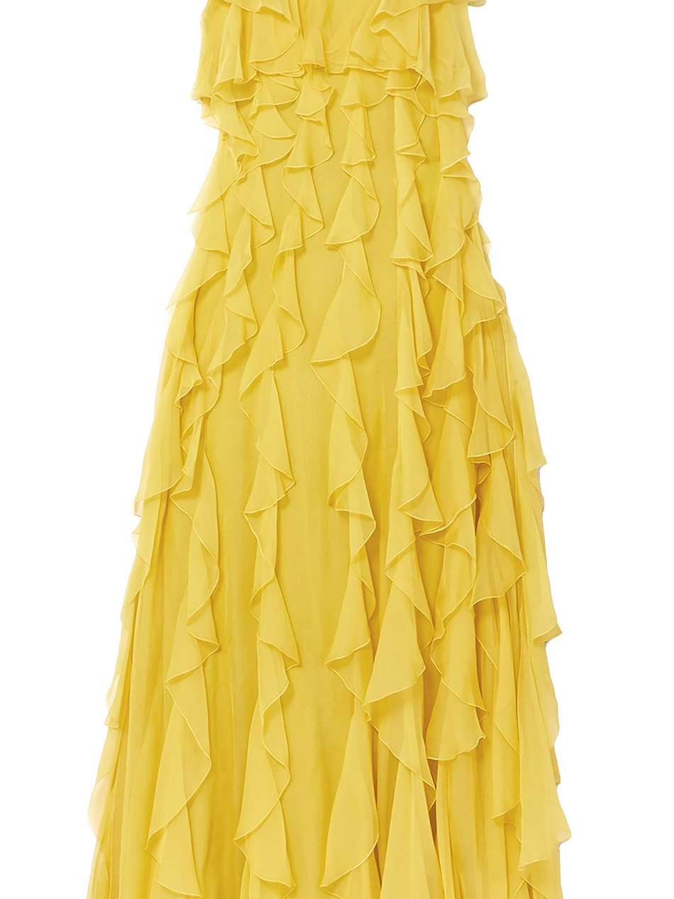 open-back ruffled silk-organza gown
